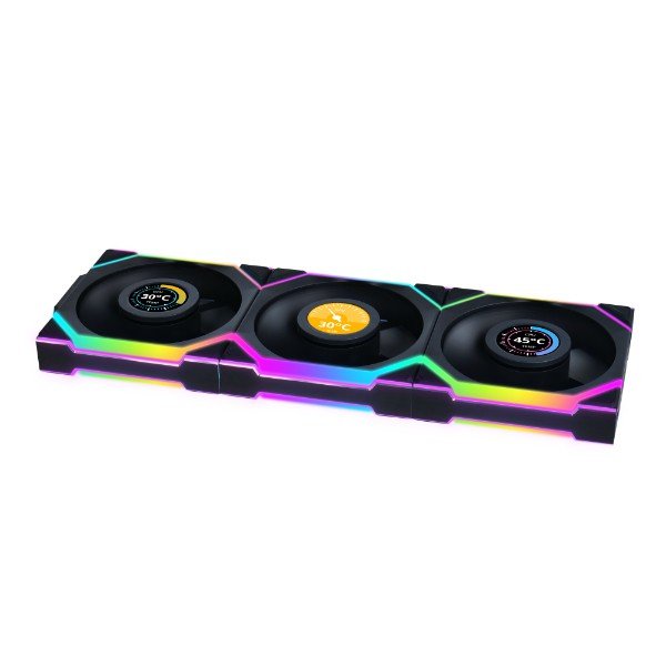 EAN 4718466016836 - Lian Li UNI FAN SL Wireless LCD 120 Reverse Blade Carcasa del ordenador Ventilador 12 cm Negro 3 pieza(s) imagen 3