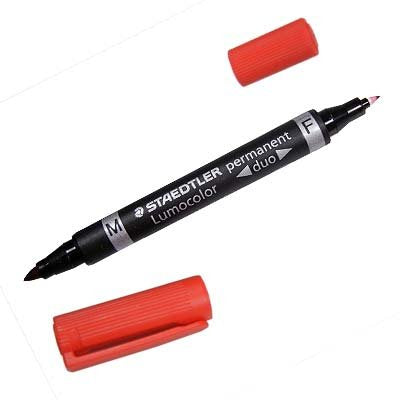 Staedtler Marcador De Dos Puntas Lumocolor Perm Rojo 10 Piezas