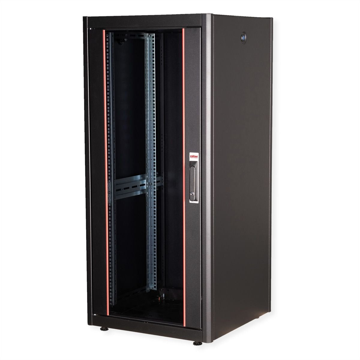 Roline 19-Zoll Netzwerkschrank Basic 26 He, 600x600 Bxt Glastr Schwarz