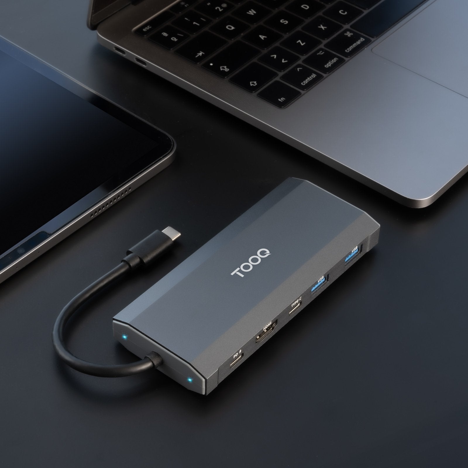 Docking Usb Tipo-C Tooq Tqe-2241g Ranura Ssd M.2 1xhdmi 2xusb 1xusb Tipo-C 1xlector Tarjetas 1xusb Tipo-C Pd