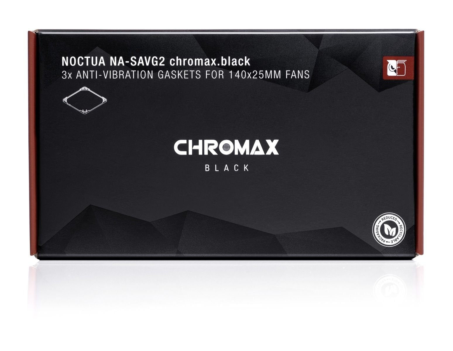 Noctua Na-Savg2 Chromax.Black, Junta Negra, Juntas Antivibraciones Na-Savg2 Chromax.Bla