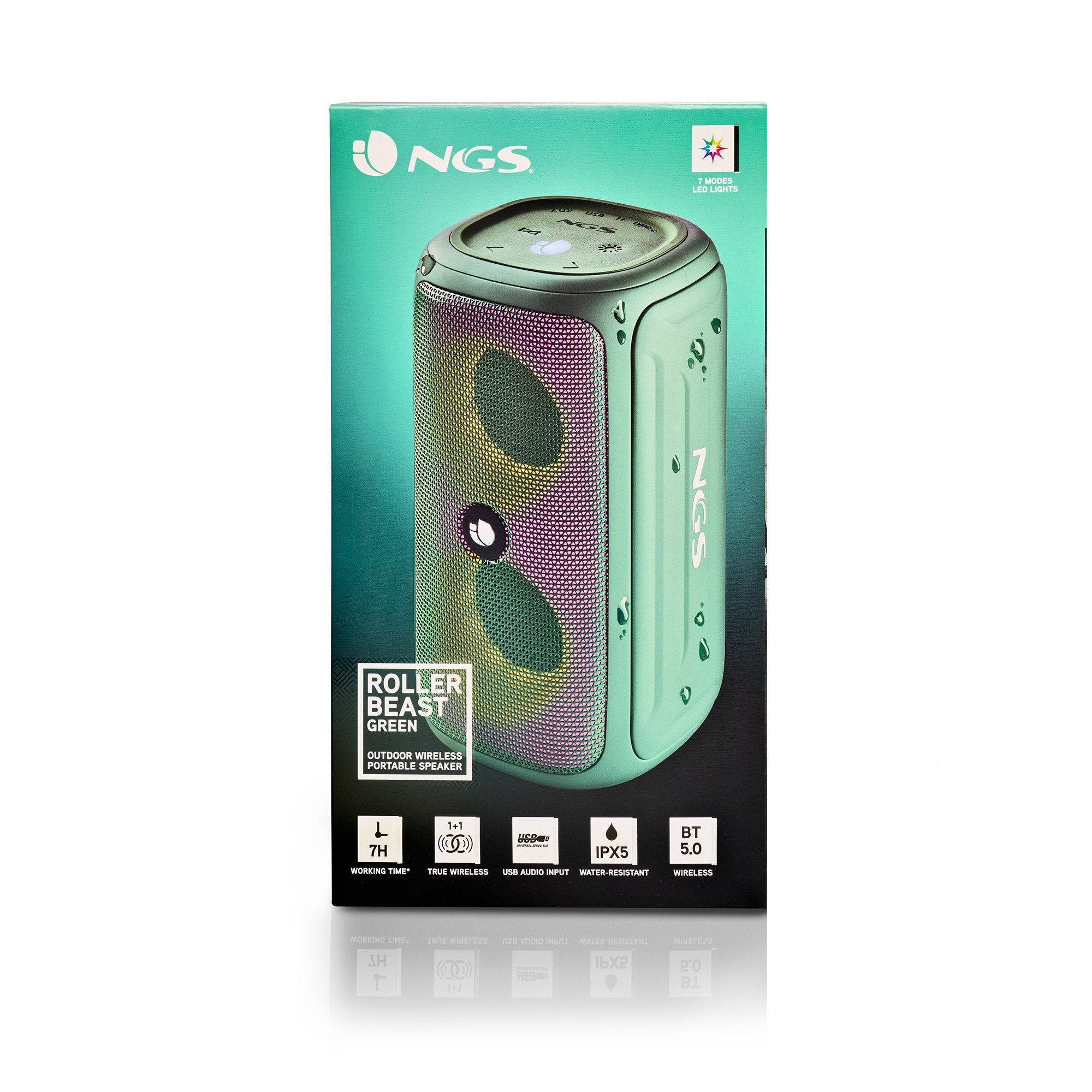 EAN 8435430622201 - NGS ROLLER BEAST Altavoz portátil estéreo Verde 32 W imagen 7