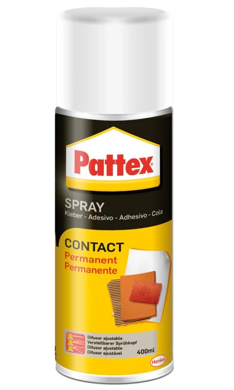 Pattex Contact Spray Cola De Contacto En Spray 400 Ml - Pega Con Maxima Resistencia - Para Una Amplia Variedad De