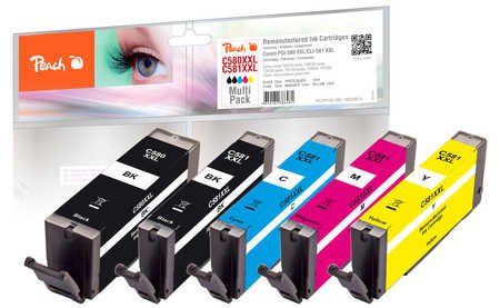 Tinta Peach Pi100-396 5 Pieza(S) Compatible Canon (Súper) Alto Rendimiento Negro, Cian, Magenta, Foto Negro, Amarillo Extra (Súper) Alto Rendimiento, 23 Ml, 12 Ml, 600 Páginas, 5 Pieza(S), Multipack