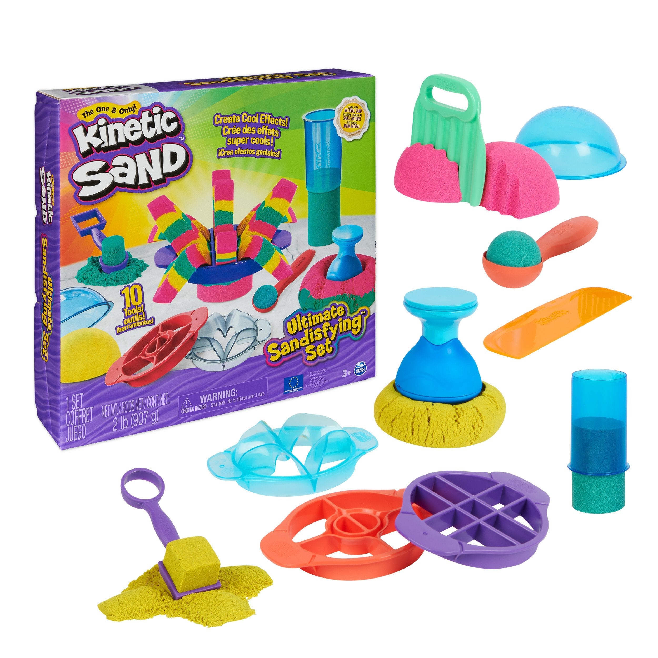 Spin Master Kinetic Sand - Ultimate Sandisfying Set, Arena De Juego 907 Gramos De Arena 6067345