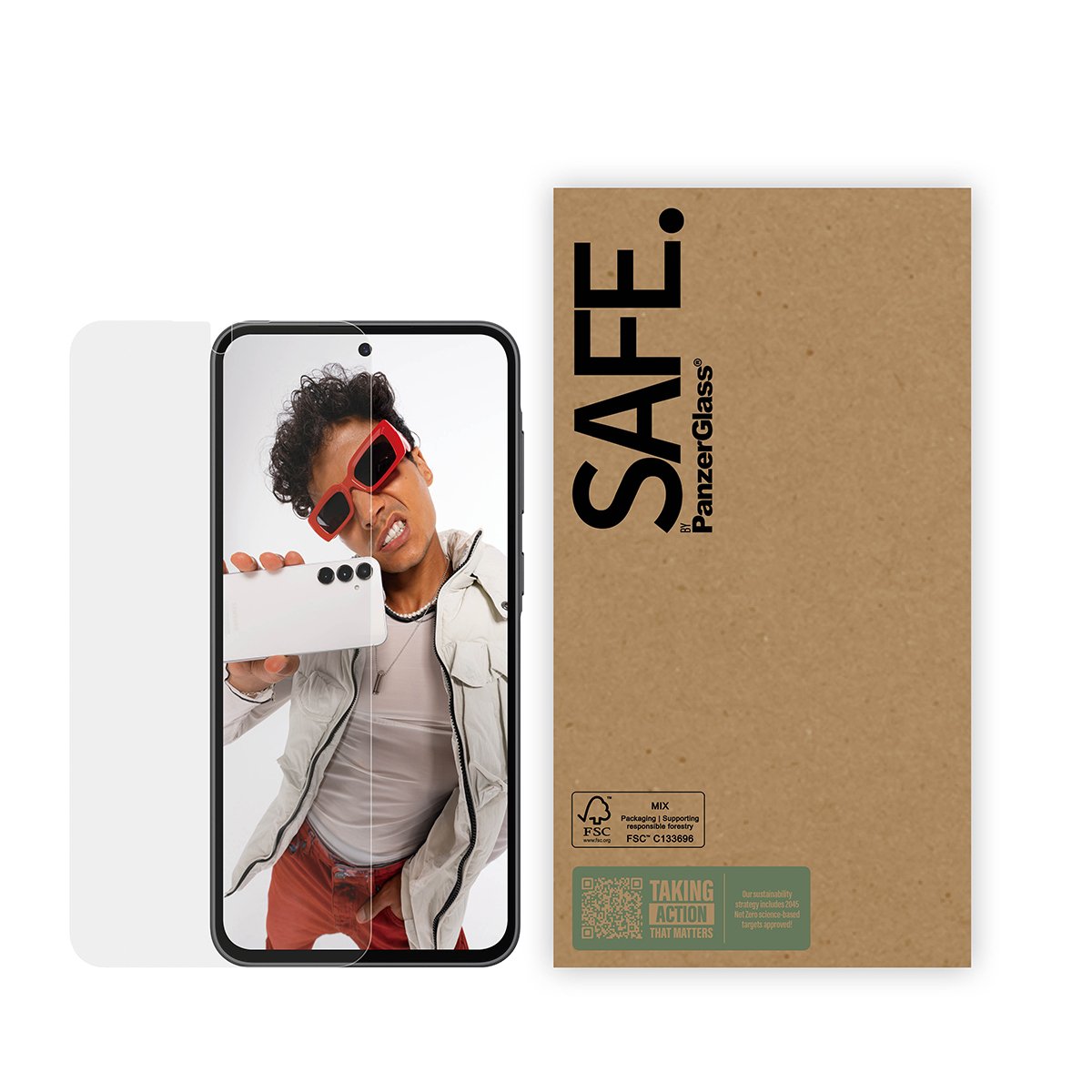 Panzerglass Safe. By ® Protector De Pantalla Samsung Galaxy A37 5g Ultra-Wide Fit Bulk, Samsung, Samsung - Galaxy A37 5g, Seco Aplicación, Resistente A Arañazos, Resistente A Golpes, Transparent, 50 Unidades