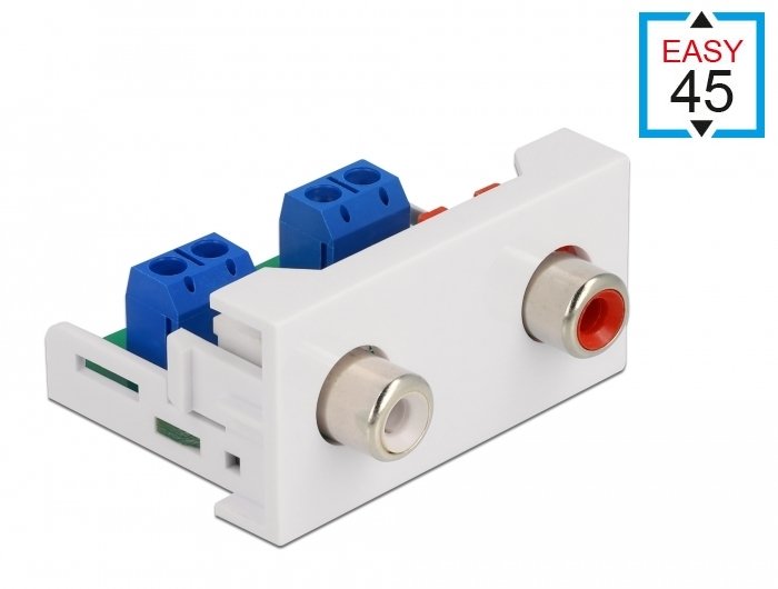 Módulo Delock Easy 45 2 X Rca Hembra 22,5 X 45 Mm