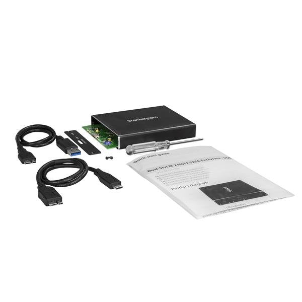 Caja 2 Bahias M.2 Ngff Usb 3.1 Accs Raid Caja Externa Usb-C Usb-A