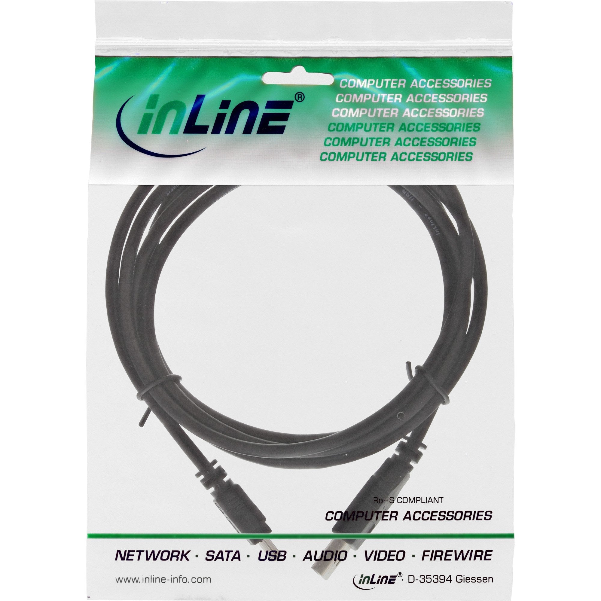 Inline Usb 2.0 Mini Cable Tipo A Macho A Mini-B Macho 5pin Negro 1m
