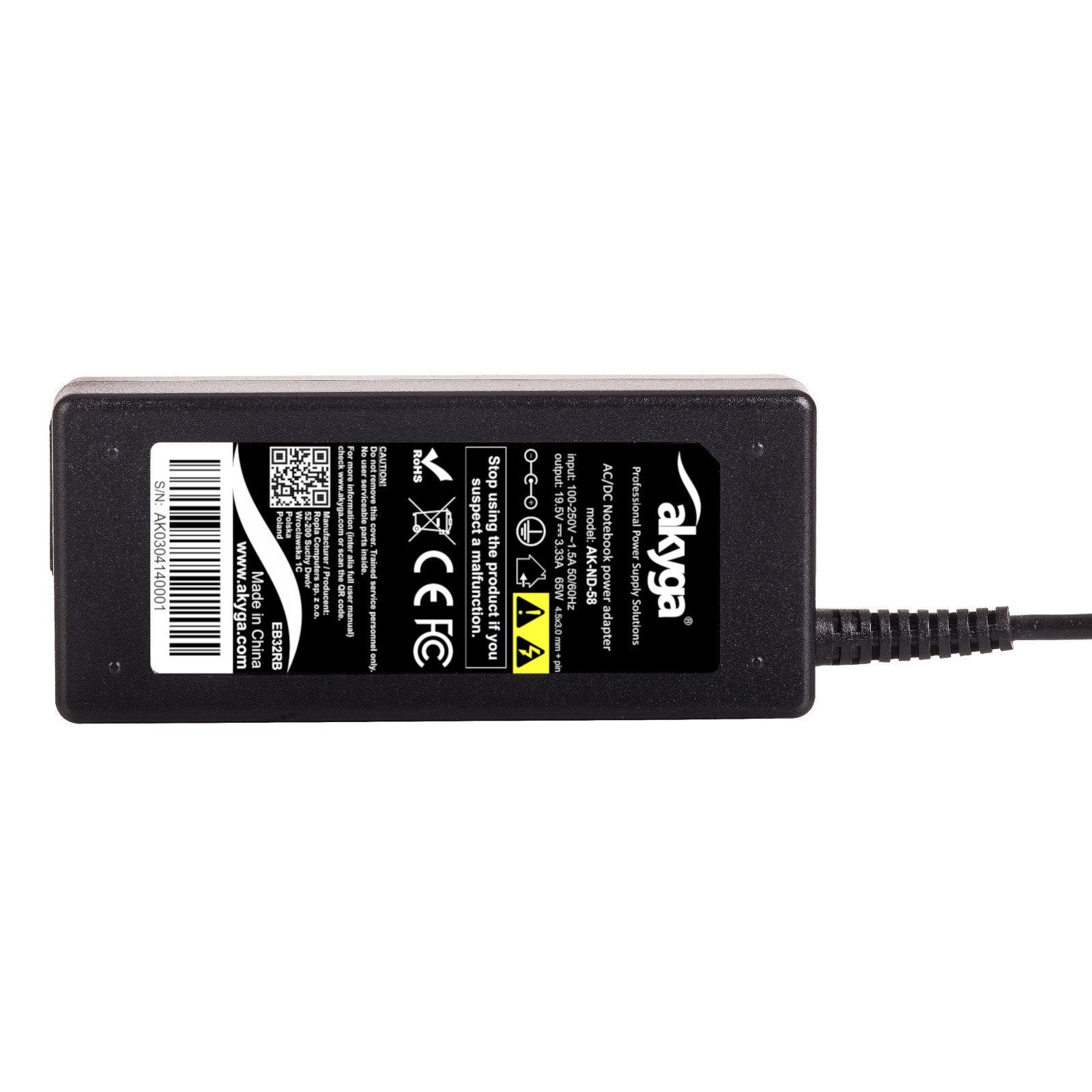 EAN 5901720134479 - Akyga AK-ND-58 adaptador e inversor de corriente Interior 65 W Negro imagen 6