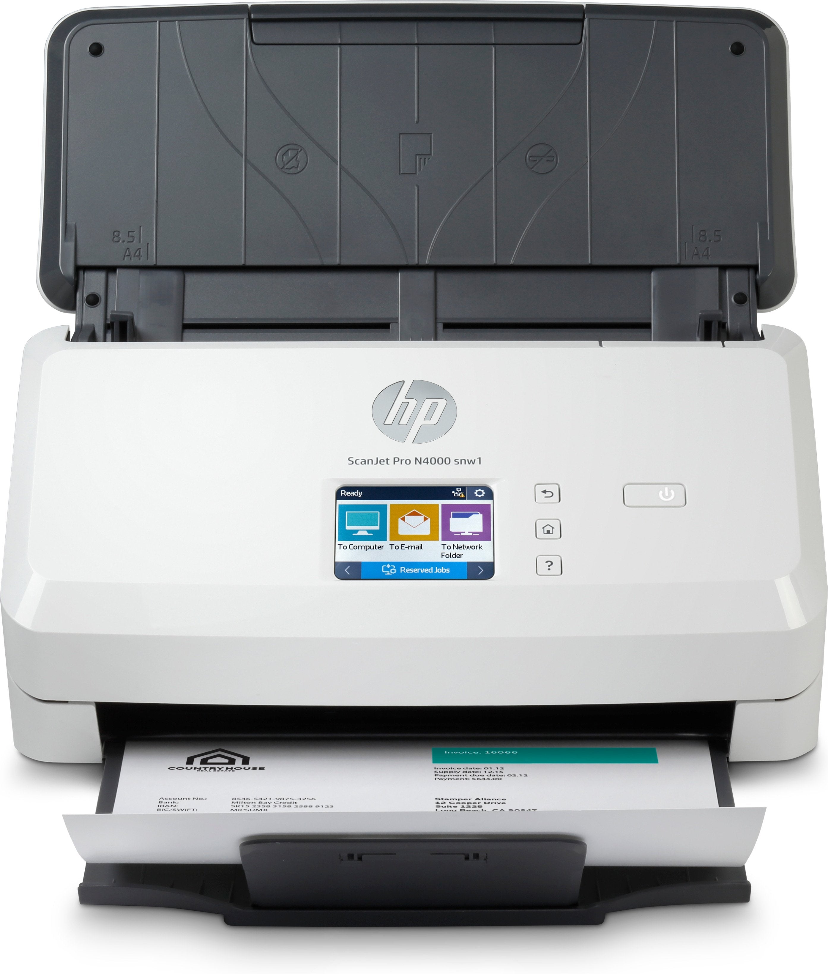 EAN 0193905252640 - HP Scanjet Pro N4000 snw1 Sheet-feed Scanner Escáner alimentado con hojas 600 x 600 DPI A4 Negro, Blanco imagen 1