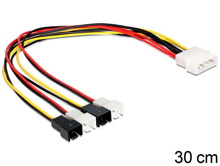 Delock Cable Power Molex 4 Pin Male 4 X 2 Pin Fan