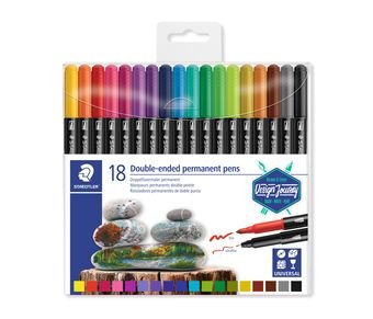 Staedtler Rotulador Permanente Doble Punta Design Journey Colores -18u-