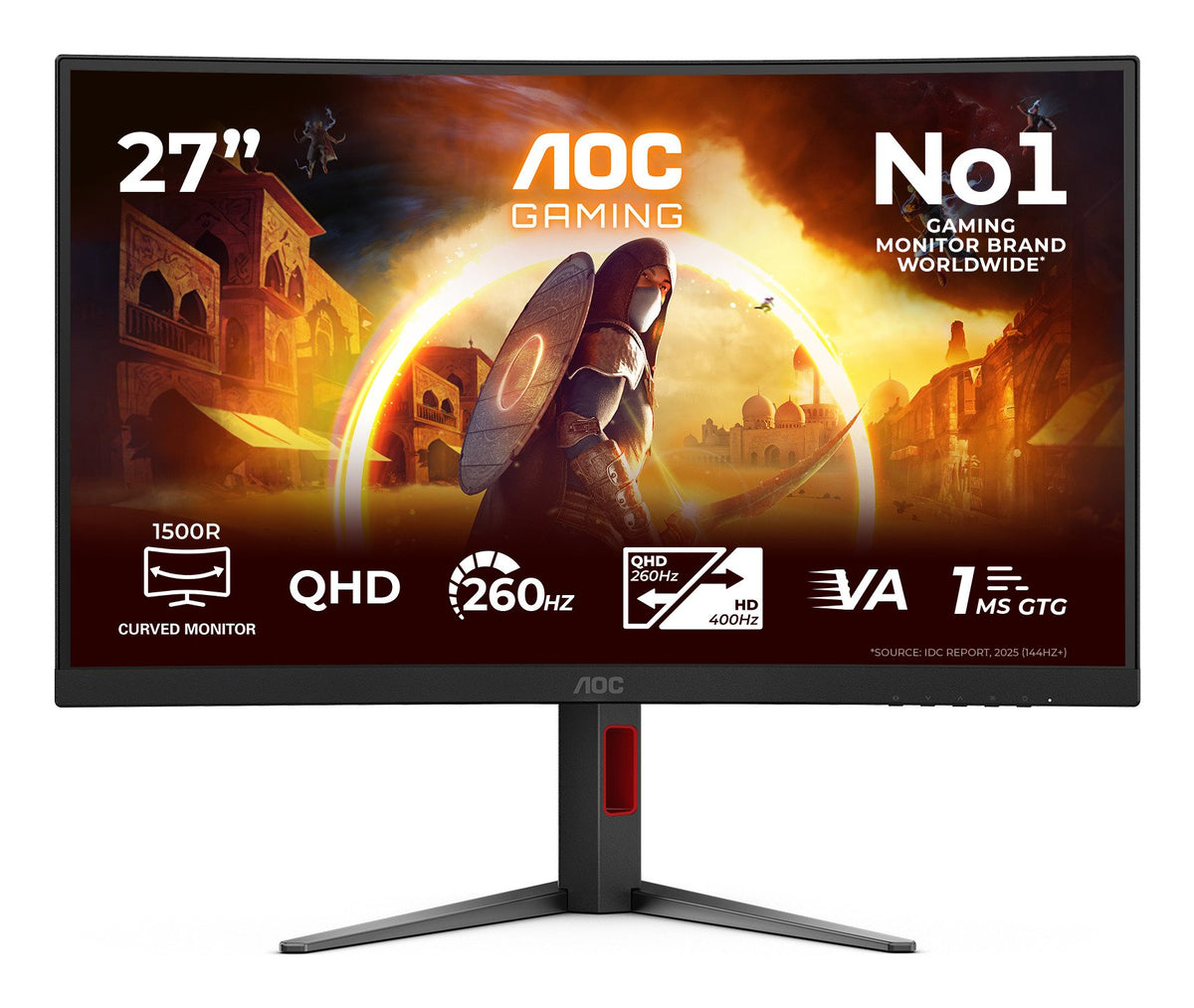 EAN 4038986183703 - AOC G4 CQ27G4Z2P pantalla para PC 68,6 cm (27") 2560 x 1440 Pixeles Quad HD LCD Negro, Rojo imagen 1