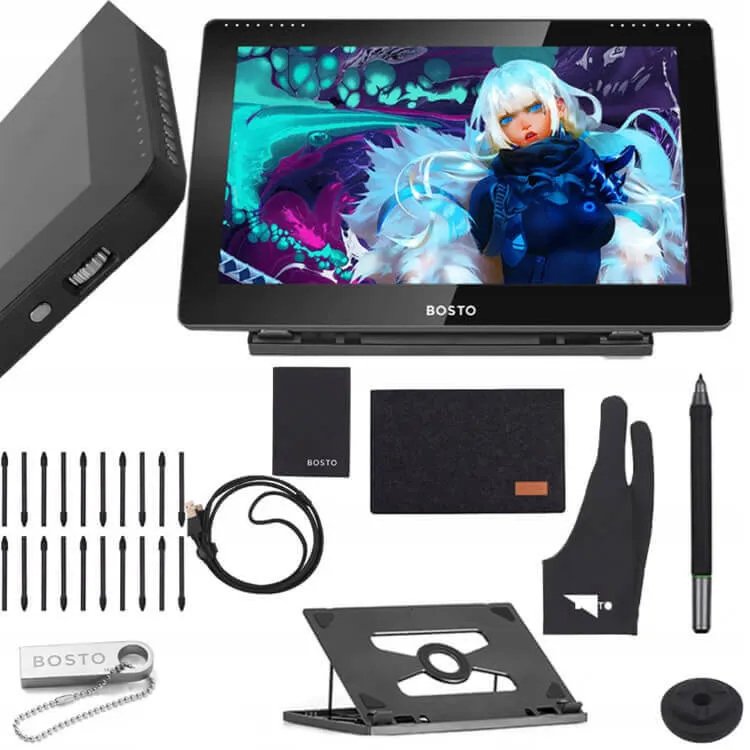 EAN 6972288300155 - BOSTO Graphic Tablet BT-16HDK tableta digitalizadora Negro 5080 líneas por pulgada 344 x 194 mm USB imagen 9