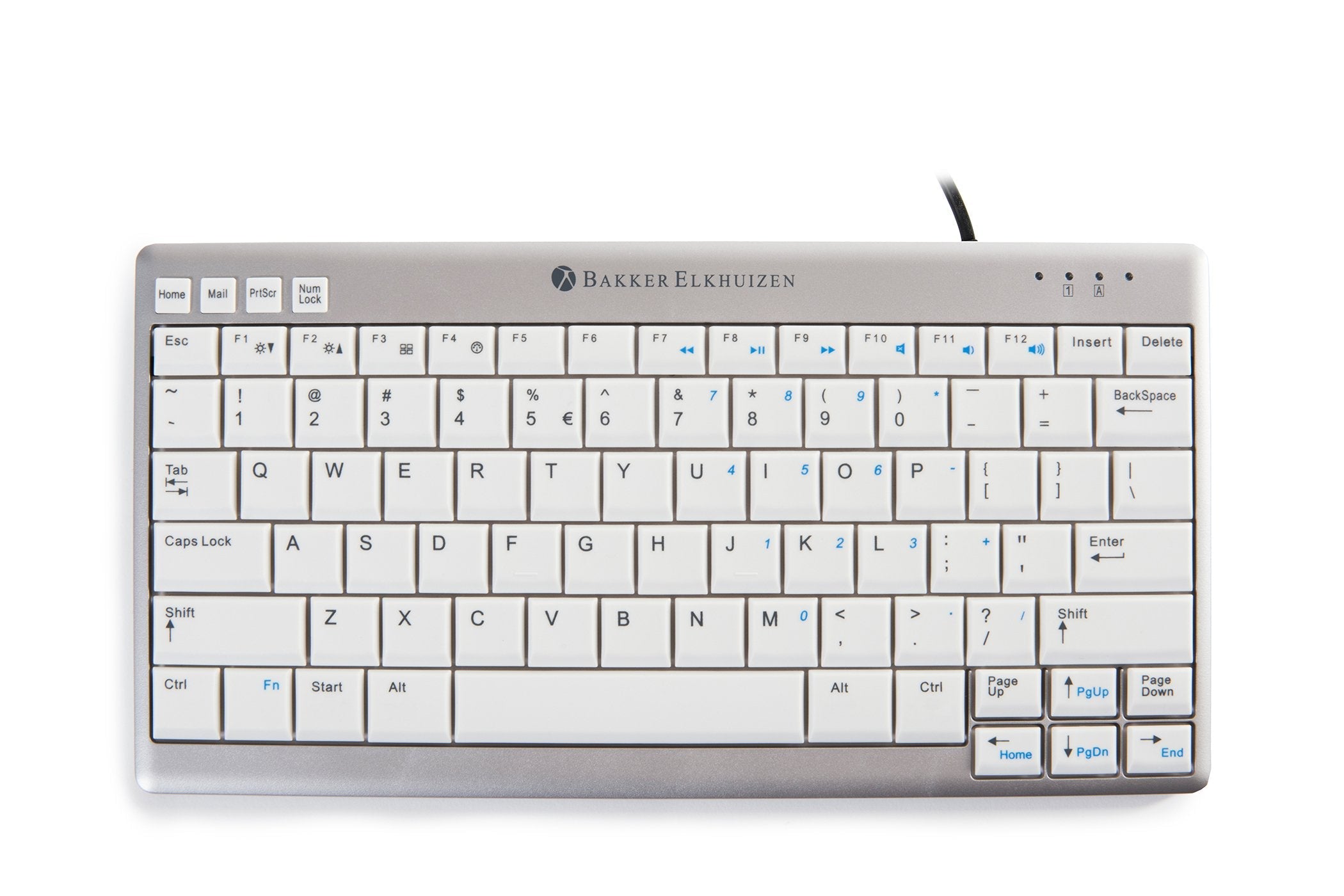 Bakkerelkhuizen Ultraboard 950 Teclado Usb Qwerty Inglés Del Reino Unido Plata, Blanco