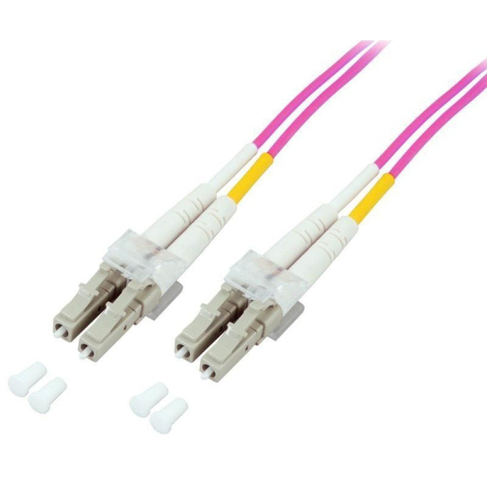 Techly Ilwl D5-Lclc-100/Om4 Cable De Parcheo De Fibra Óptica Om4 50/125 Mm Lc-Lc Dúplex 10m