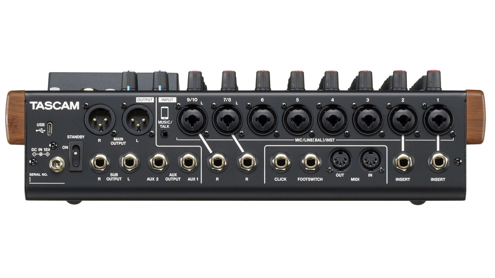 Tascam Model 12 12 Canales 20 - 20000 Hz Negro, Madera