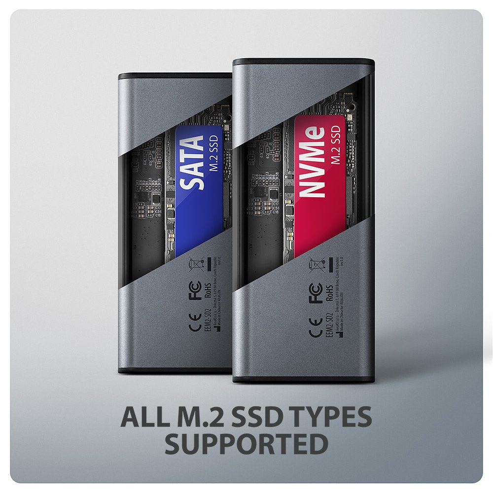 EAN 8595247908872 - Axagon EEM2-SD2 caja para disco duro externo Caja externa para unidad de estado sólido (SSD) Gris M.2 imagen 5