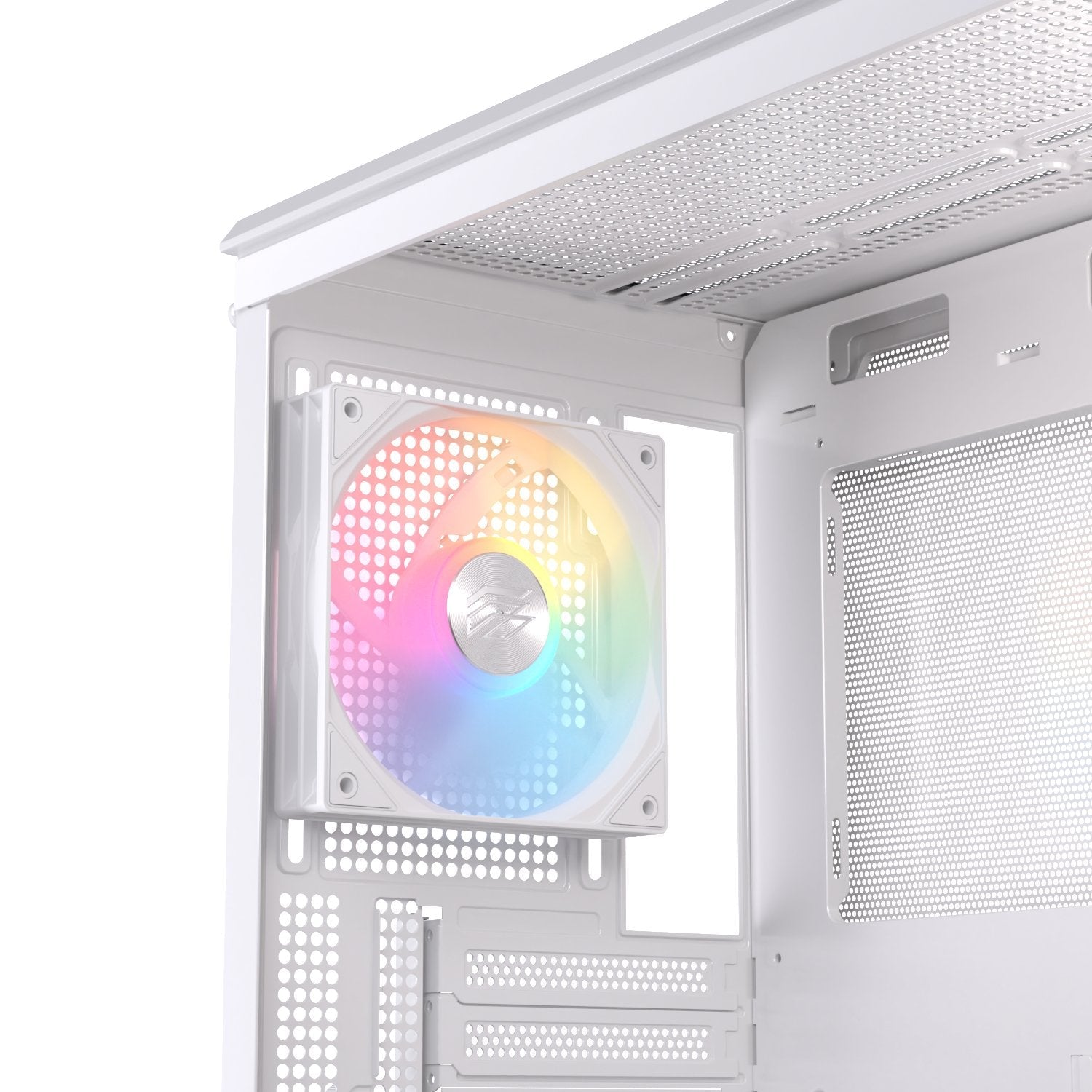 Caja Micro-Atx Semitorre Einarex Pm400 Rgb 3 Fans Blanca Excs-Pm-400r-W