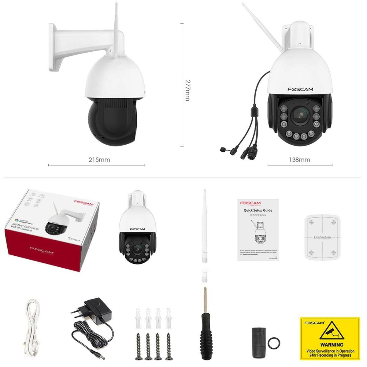 Foscam Sd4h Almohadilla Cámara De Seguridad Ip Exterior 2304 X 1536 Pixeles Pared