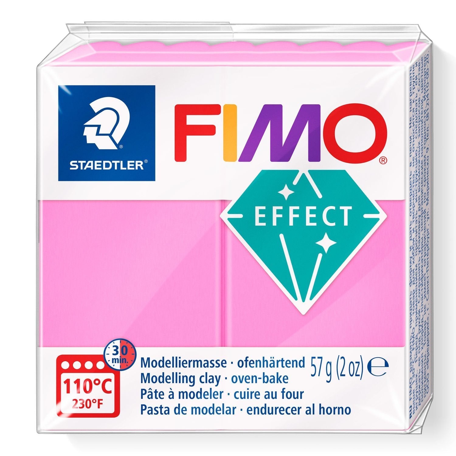 Pasta De Modelar De Endurecimiento Al Horno Staedtler Fimo Leather Effect/ 57g/ Fucsia Neón