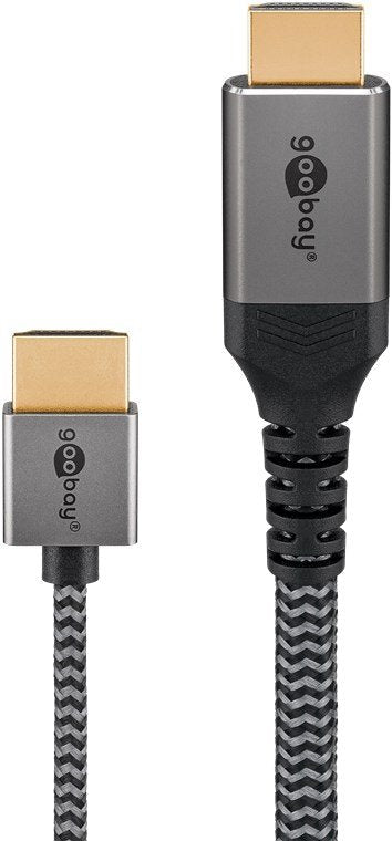 Goobay Plus Slim High-Speed-Hdmi-Cable Mit Ethernet, 4k @ 60hz (Gris, 3 Meter) 75754