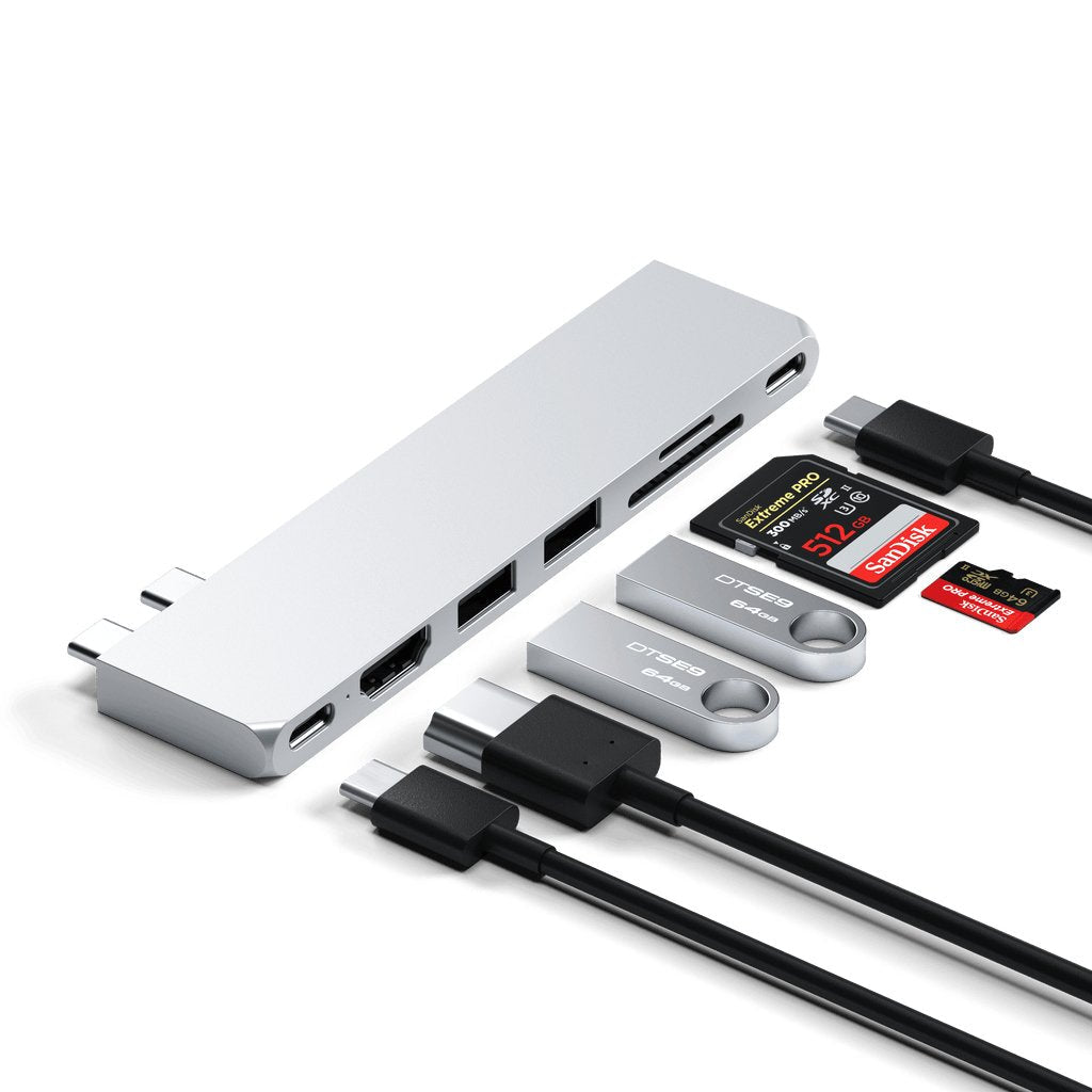 Satechi Usb-C Pro Hub Slim Adapter, Plateado, St-Hucphss