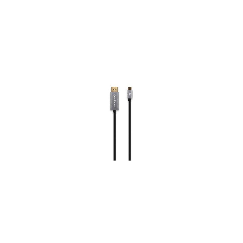 EAN 766623354851 - Manhattan 354851 adaptador de cable de vídeo 3 m USB Tipo C Negro, Plata imagen 4