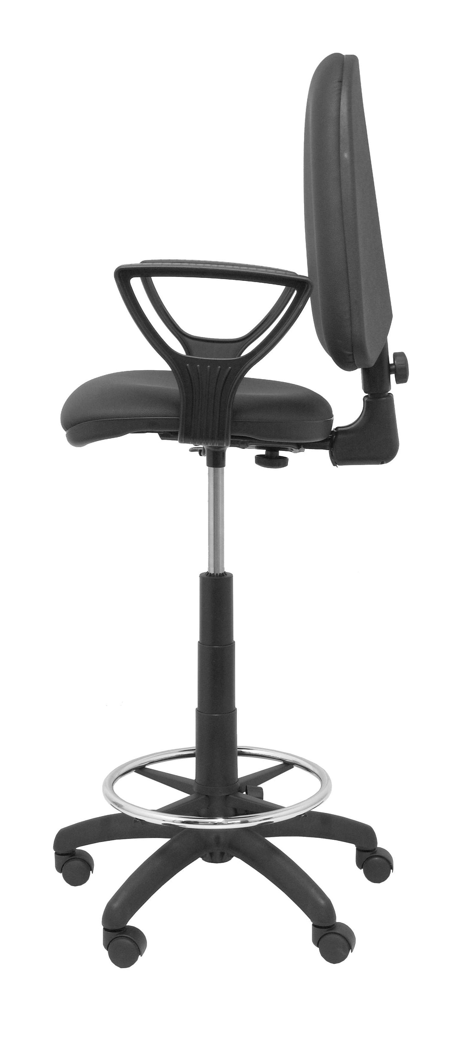 Taburete Ayna Similpiel Negro Con Brazos