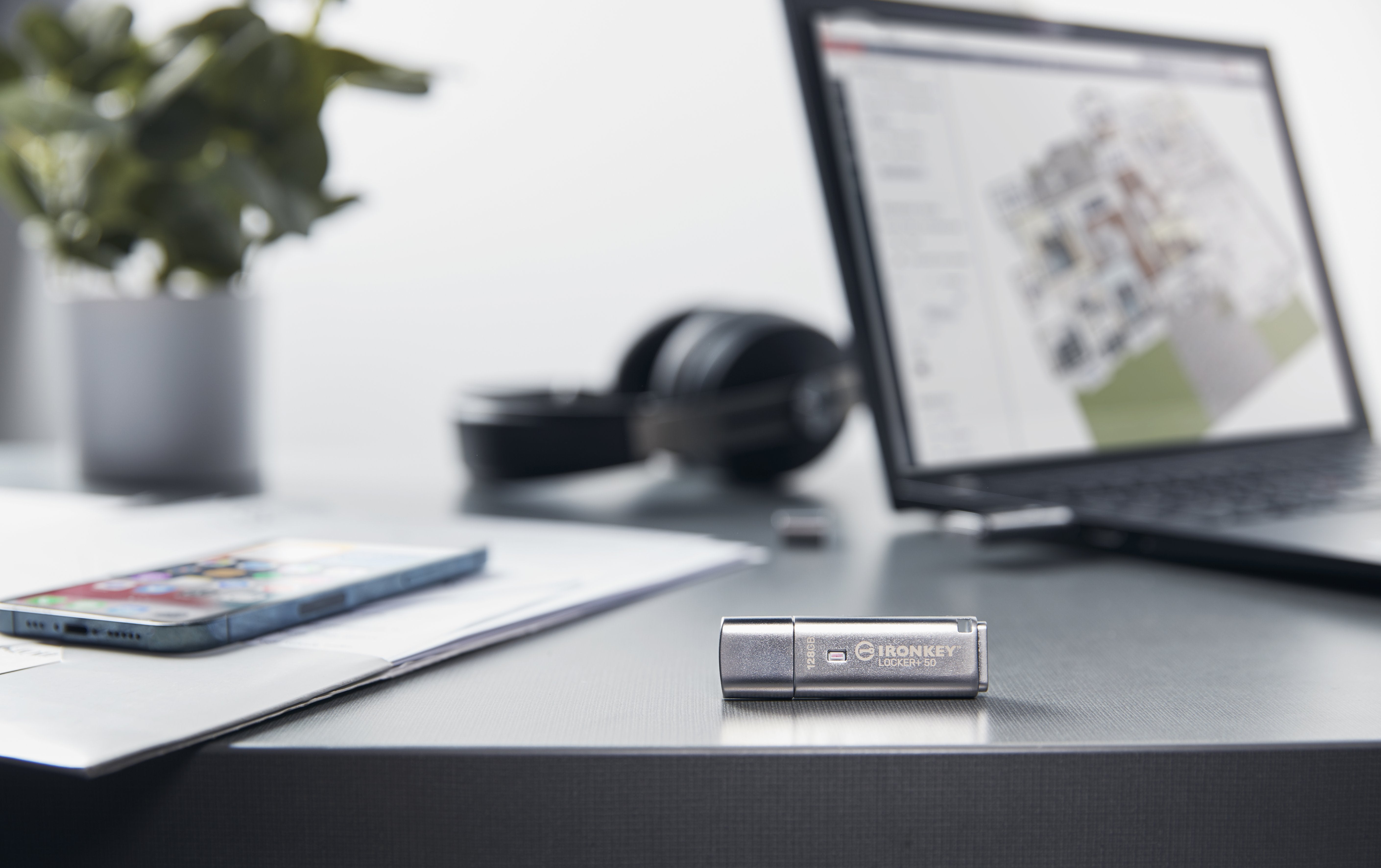 EAN 0740617329391 - Kingston Technology IronKey Locker+ 50 unidad flash USB USB tipo A 3.2 Gen 1 (3.1 Gen 1) Plata imagen 9