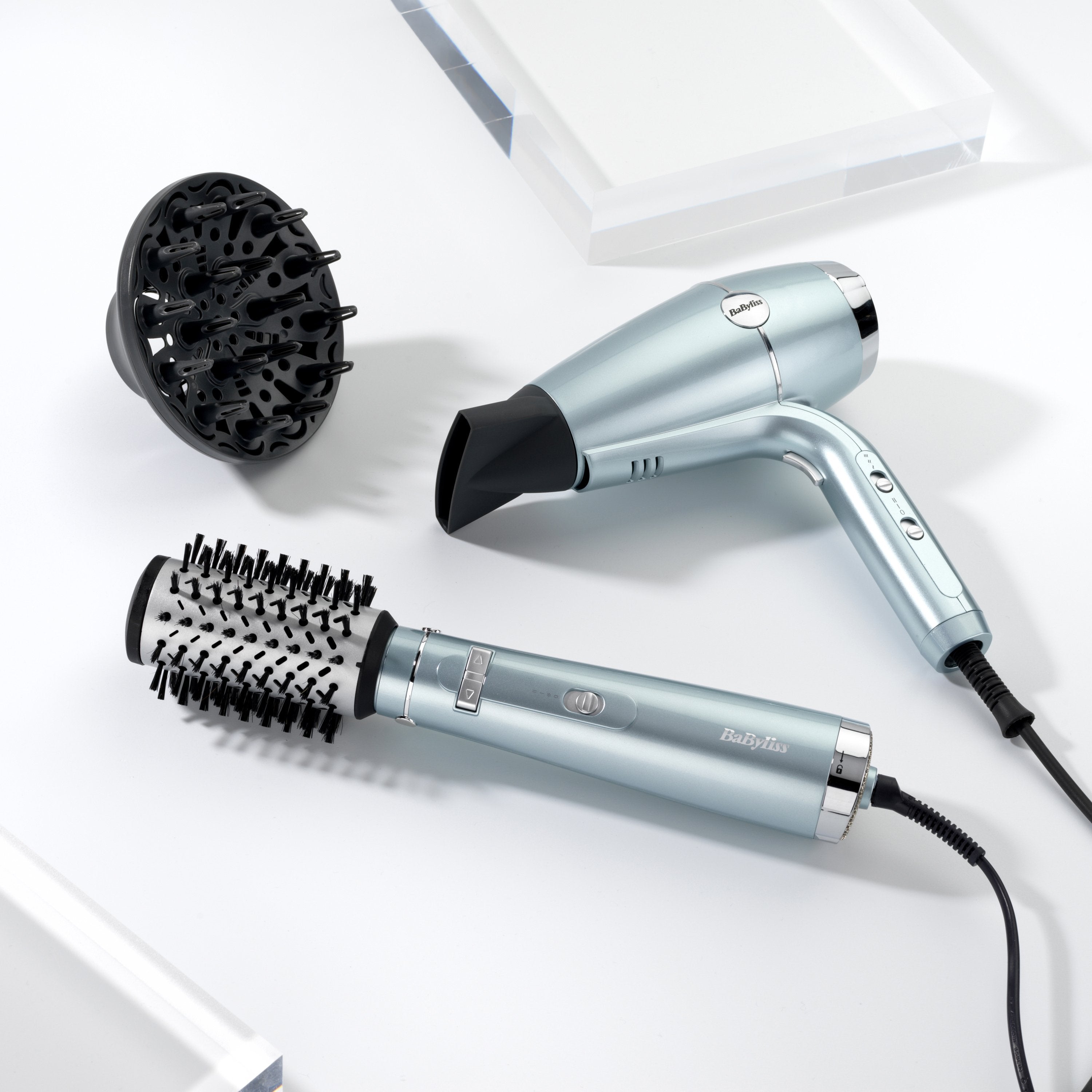 EAN 3030050165340 - BaByliss Hydro-Fusion Hydro Fusion Air Styler Cepillo de aire caliente Caliente Color aguamarina, Negro, imagen 6