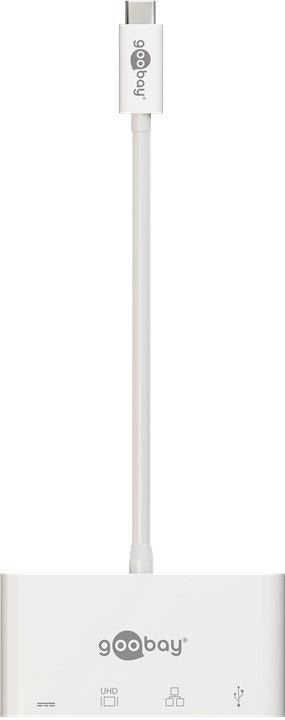 Goobay 62105 Adaptador Usb-C -> Hdmi + Ethernet + Pd Blanco