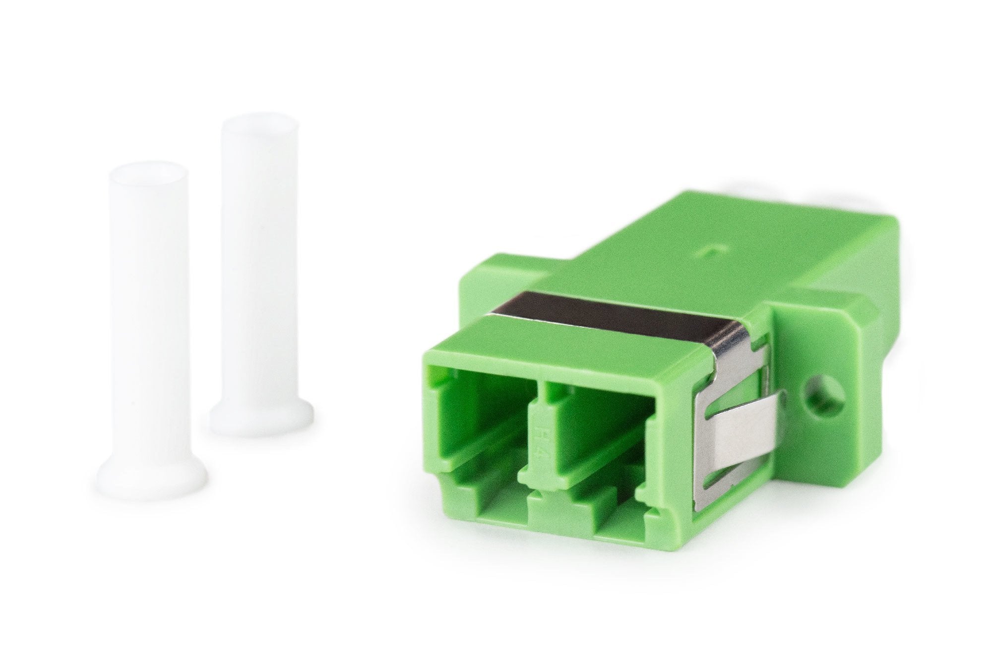 Digitus Lc/Apc-Lc/Apc Duplex Coupler, Color Green Ceramic Sleeve, Polymer Housing, Singlemode Apc