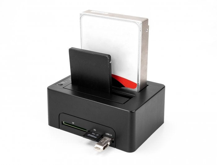 Usb Dual Dockingstation Für 2 X Sata Hdd Ssd Mit Klon Funktion Und Card Reader + Zusätzlichem Usb Port