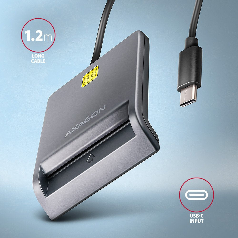EAN 8595247908841 - Axagon CRE-SM3TC lector de tarjeta inteligente USB USB 2.0 Type-C Gris imagen 3