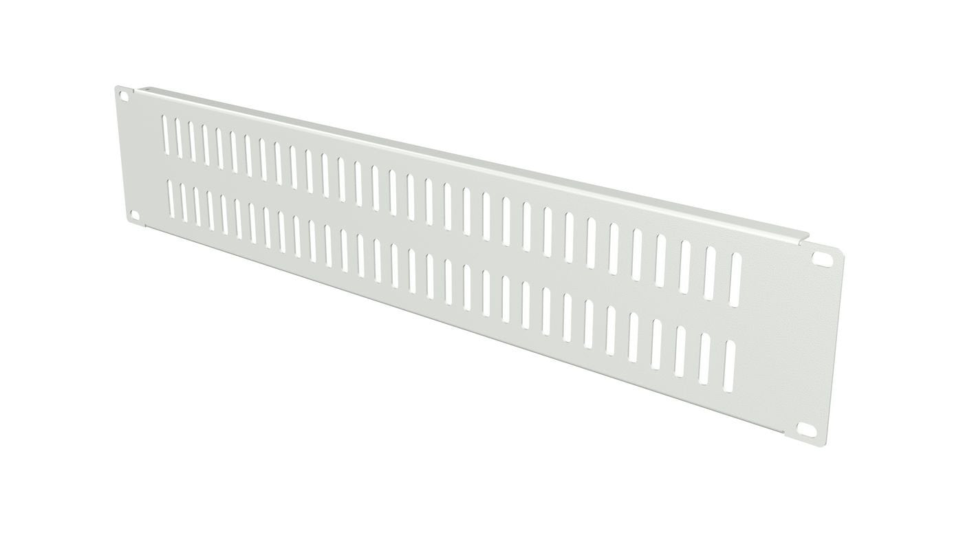 2u 19" Screw Type, Vented Blank Panel White