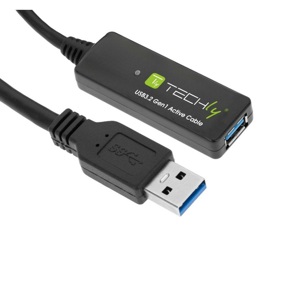 EAN 8059018368000 - Techly ICUR30100G cable USB USB 3.2 Gen 1 (3.1 Gen 1) 10 m USB A Negro imagen 4
