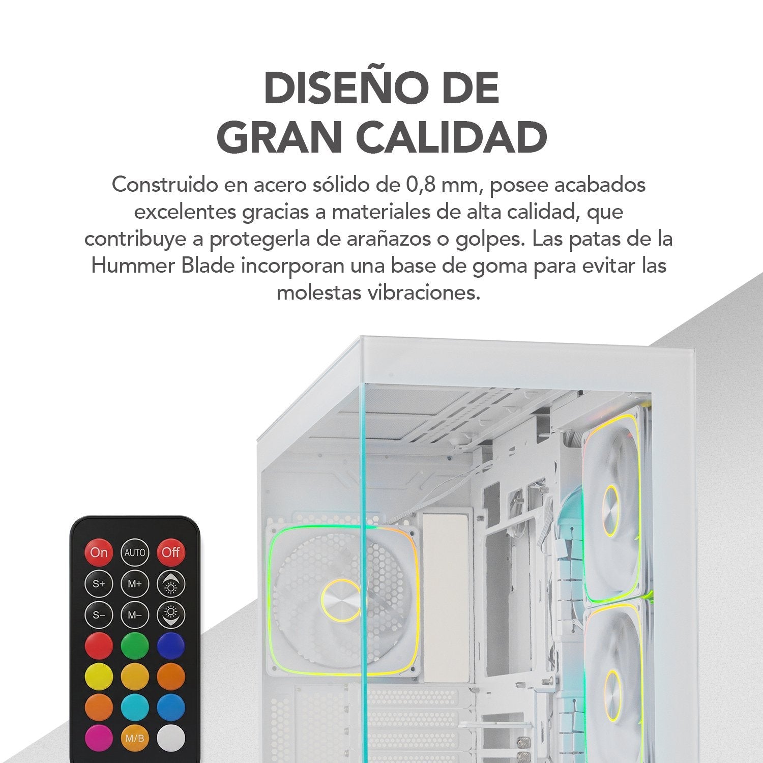 Caja Gaming Semitorre Nox Hummer Blade Blanca