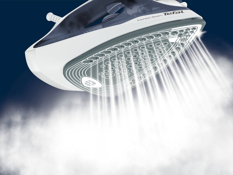 Tefal Express Steam Fv2837 Plancha Vapor-Seco Suela De Cerilium 2400 W Azul, Gris, Blanco