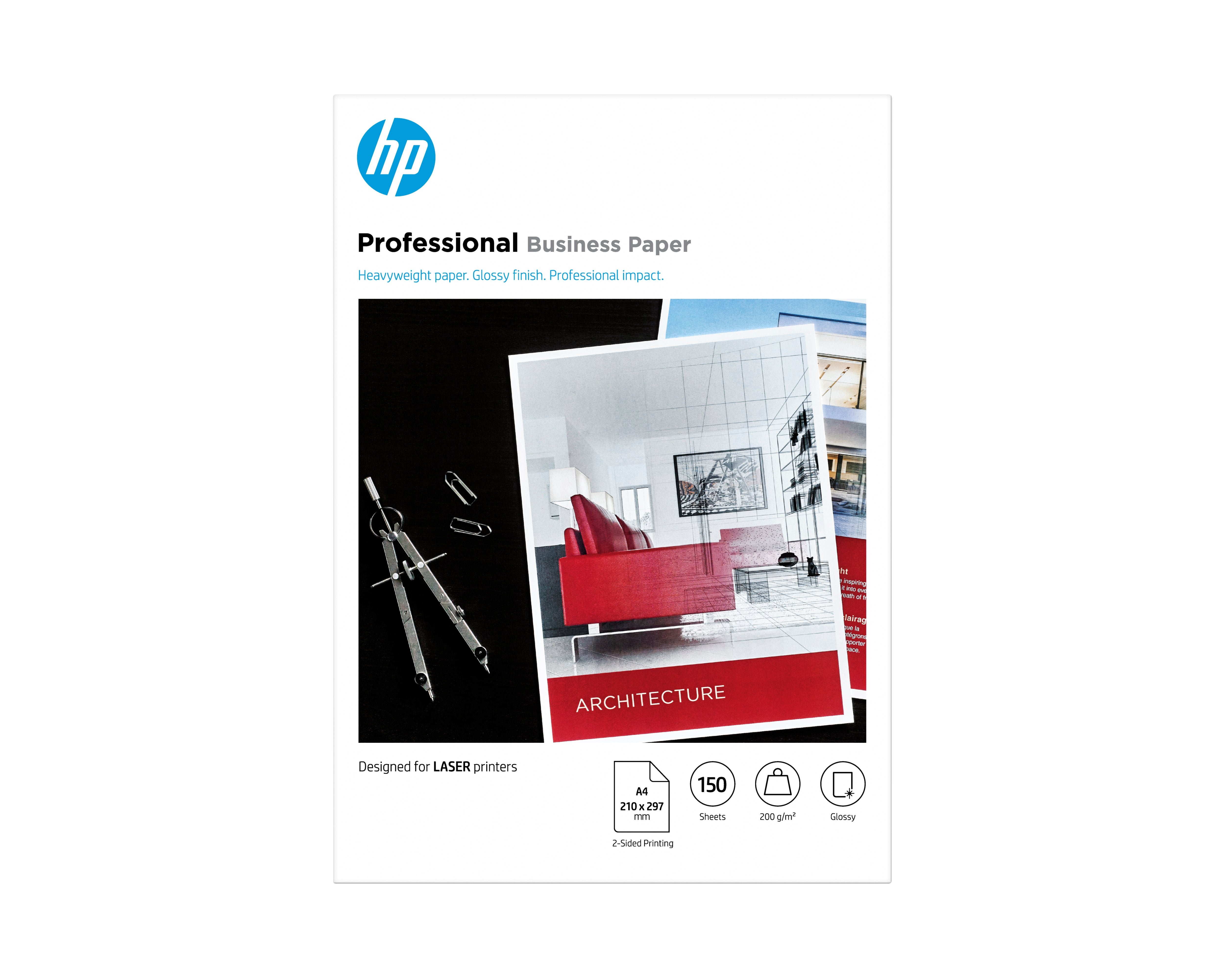 EAN 0193905504916 - HP Professional Laser Glossy FSC Paper 200 gsm-150 sht/A4/210 x 297 mm papel para impresora de inyección imagen 1