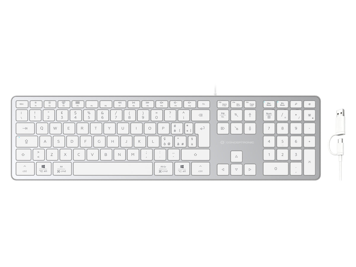 Conceptronic Usb Teclado Slim Usb-A/Usb-C Layout It Ws