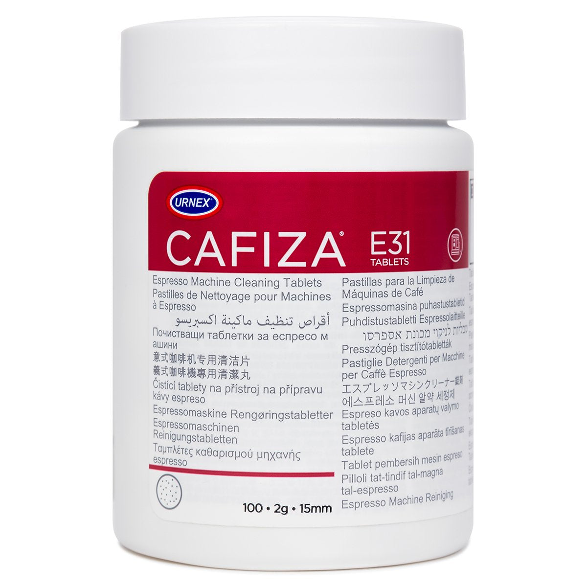 EAN 0754631600145 - Urnex Cafiza E31 Tableta de limpieza imagen 1