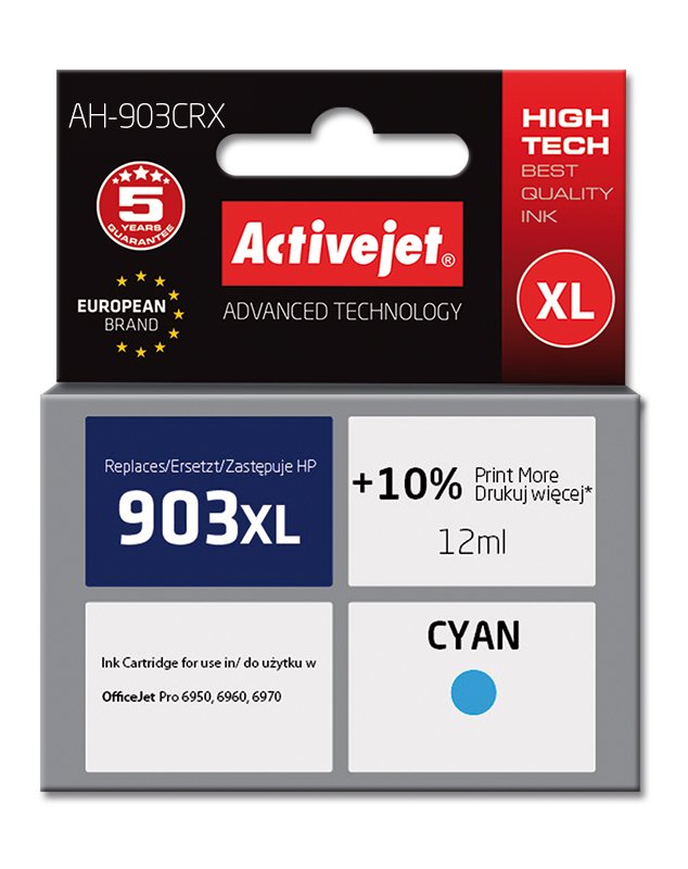 EAN 5901443107521 - Activejet AH-903CRX cartucho de tinta 1 pieza(s) Compatible Alto rendimiento (XL) Cian imagen 2