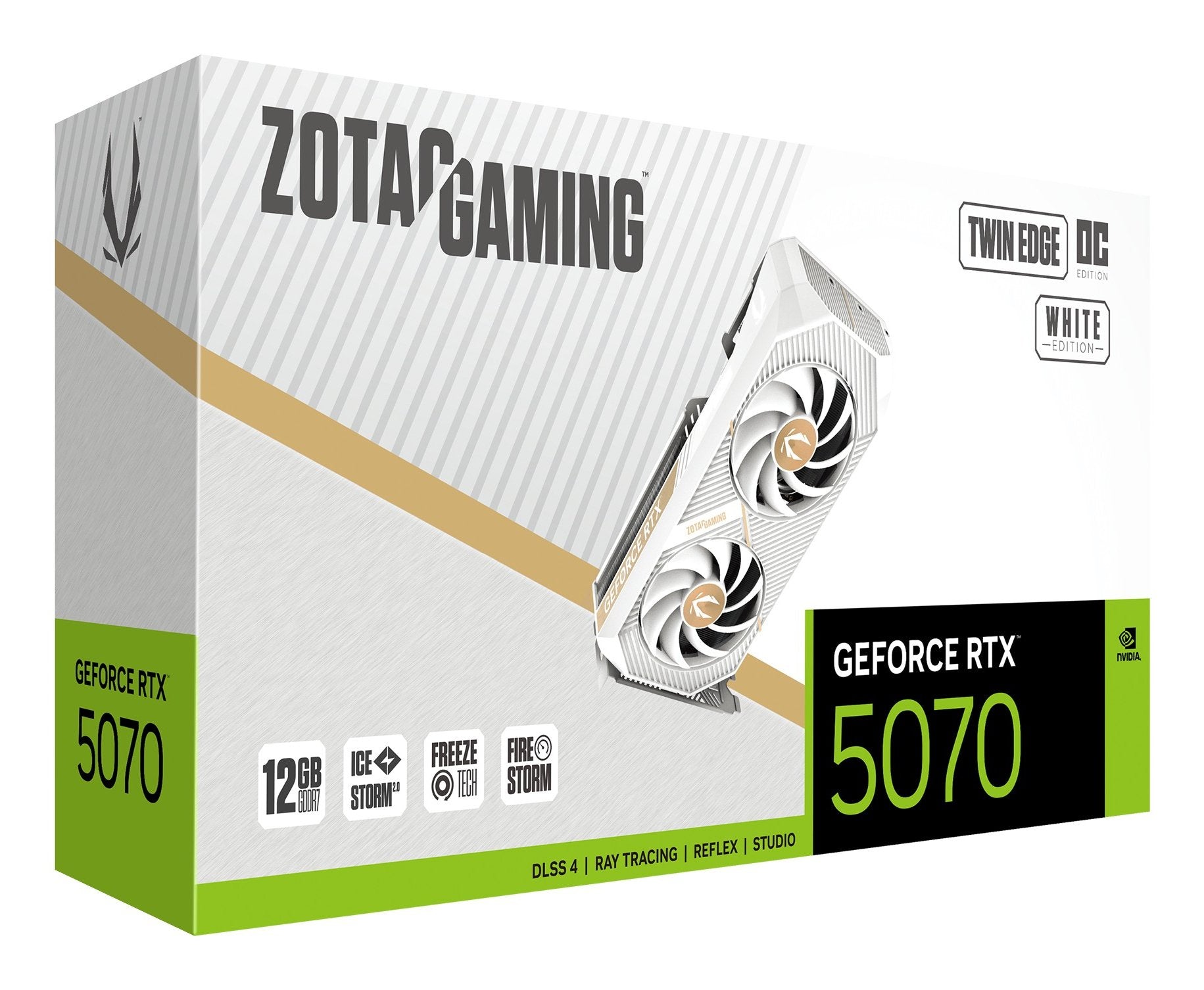 Rtx 5070 12gb Zotac Twin Edge Oc Gddr7 Blanco
