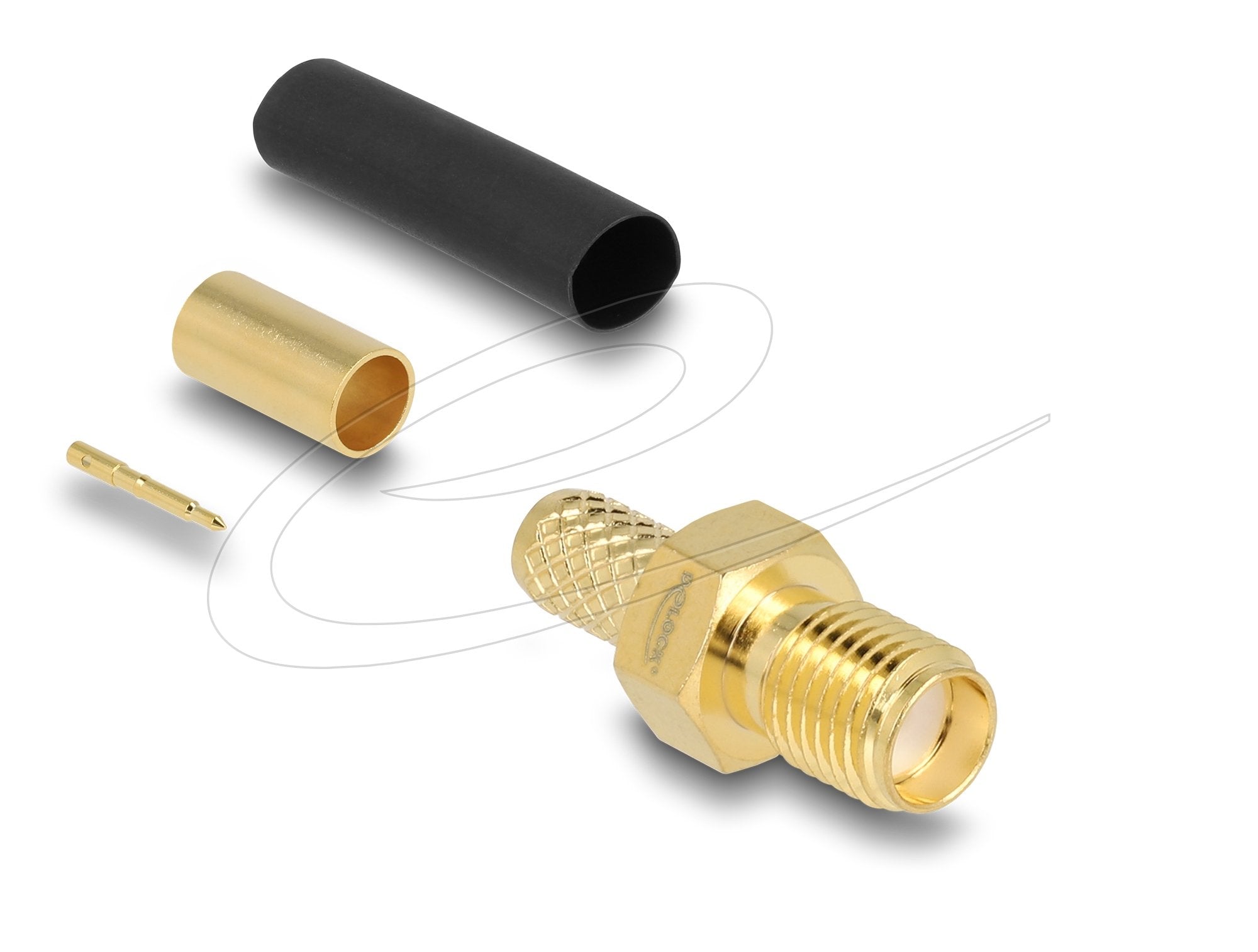 Delock Rp-Sma Hembra Am Crimpen Lmr200 Con Passendem Schrumpfschlauch