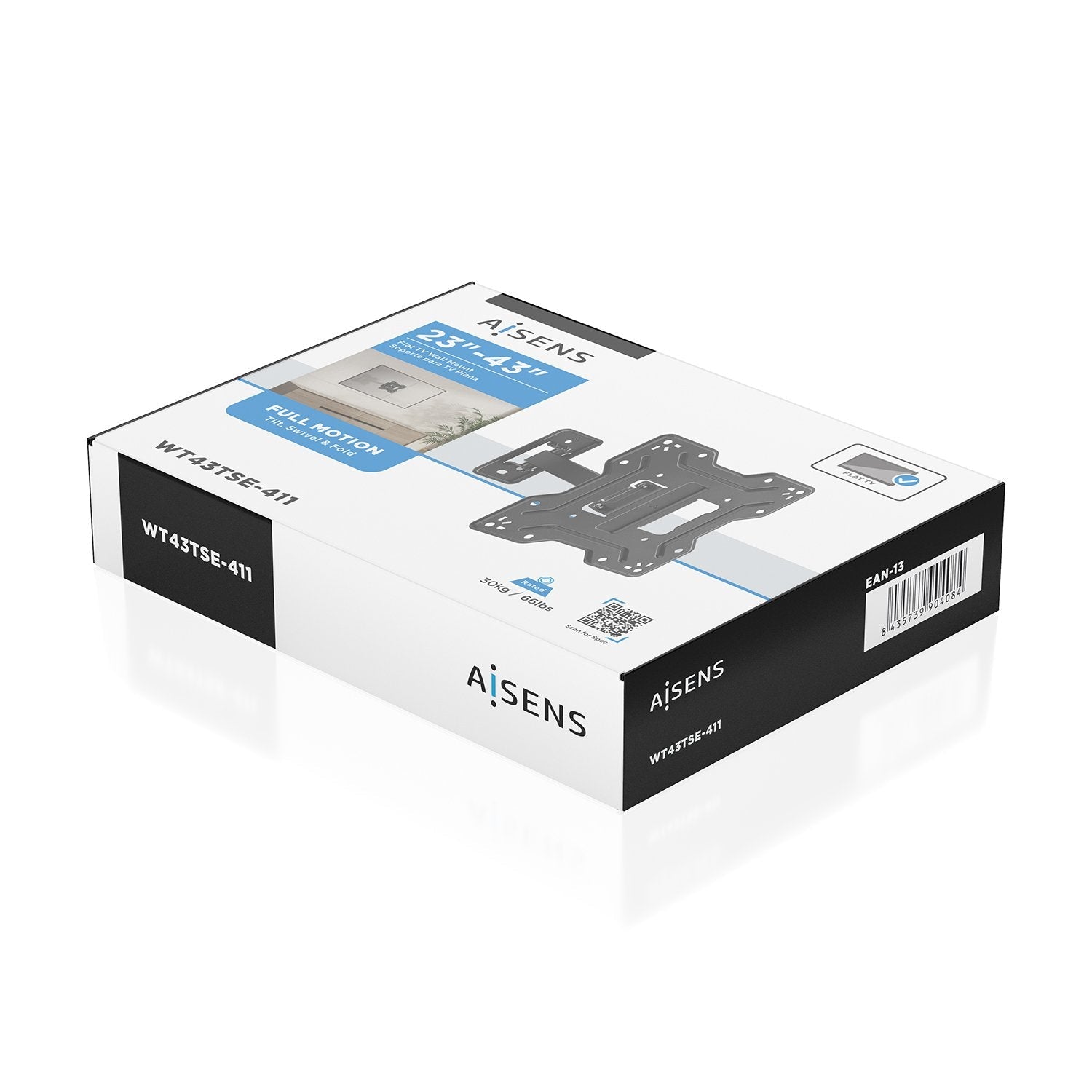 Aisens Soporte Eco Giratorio, Inclinable Para Monitor/Tv 30kg (2 Pivotes) De 23-43, Negro