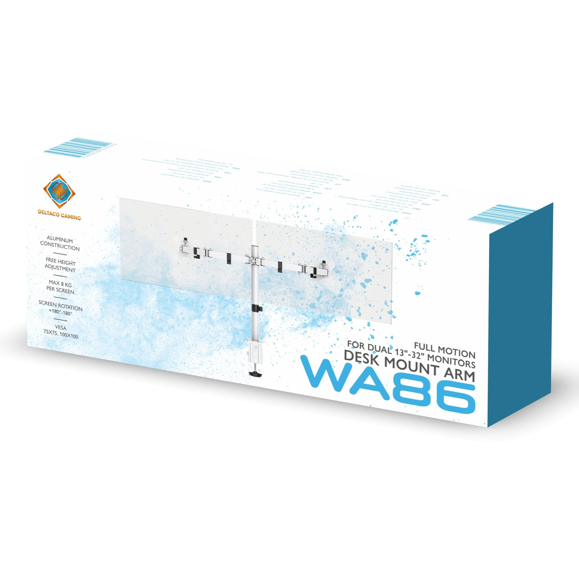 Deltaco Gaming Dual Monitor Tischhalterung 13''-32'' Weiá