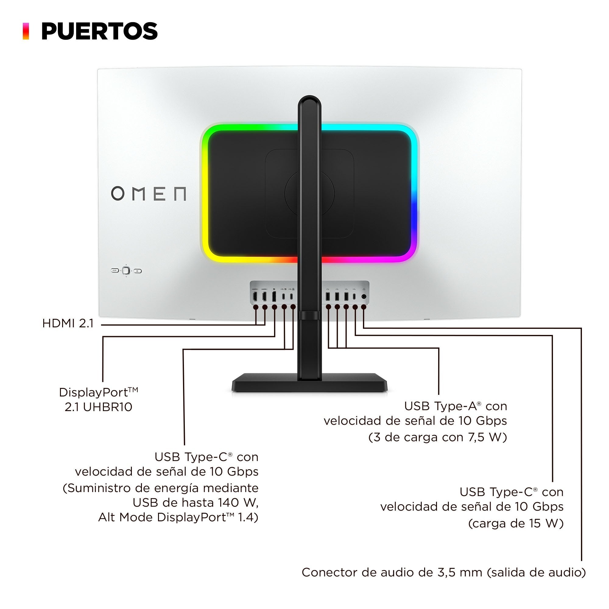 EAN 197961928082 - HP OMEN Transcend 31.5 inch UHD 240Hz OLED Gaming Monitor - Transcend 32 pantalla para PC 80 cm (31.5") 38 imagen 9