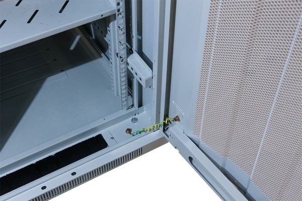 Allnet 19\"Schrank, 22he, B600/T1000mm, Perforierte Blechtüren, Lichtgris, Snb-Serie,